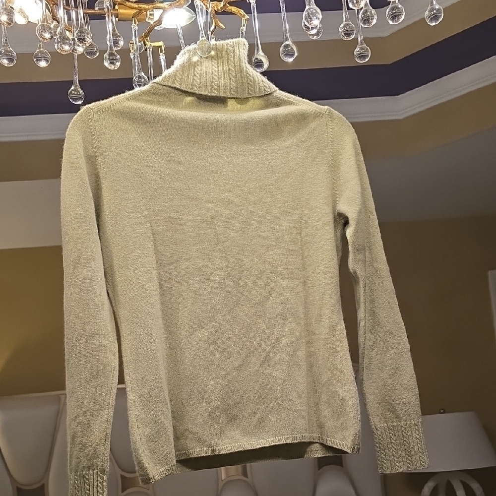 Cashmere Geneva Women's Soft Green Turtleneck Sweater - Picture 5 of 13